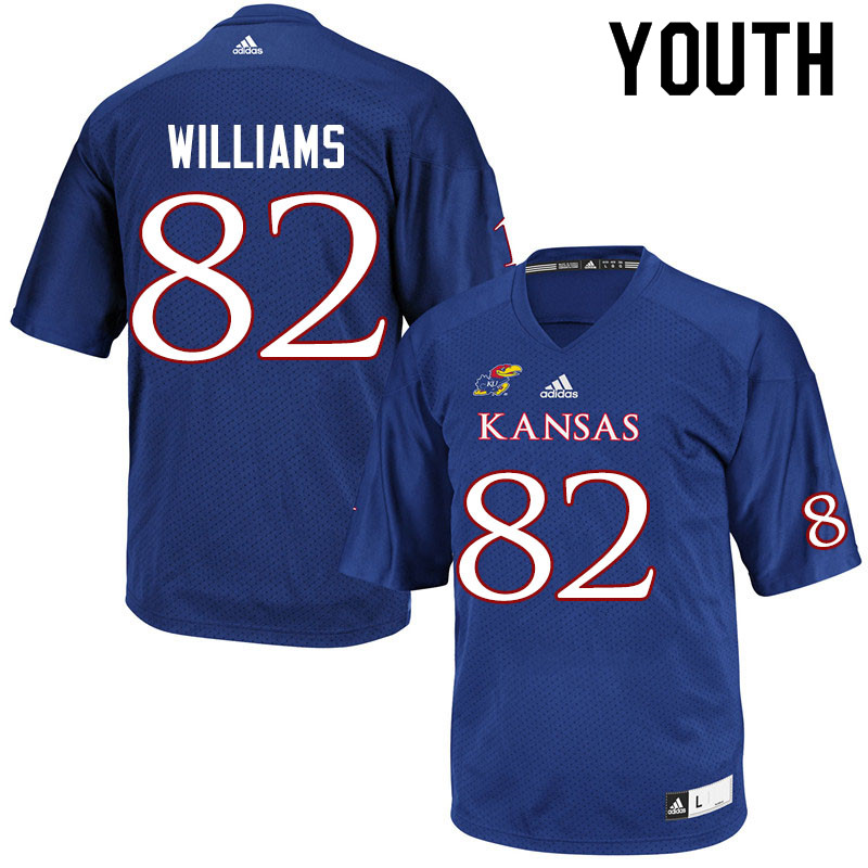 Youth #82 Zach Williams Kansas Jayhawks College Football Jerseys Sale-Royal